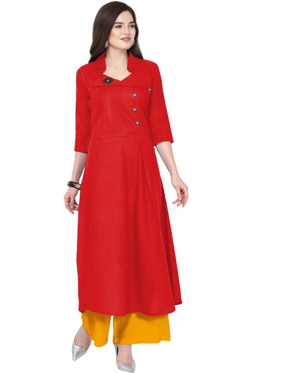 solid kurta palazzo set - 18467705 - Zoom Image - 0