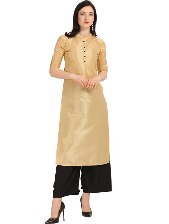 solid kurta palazzo set - 18467752 - Zoom Image - 0