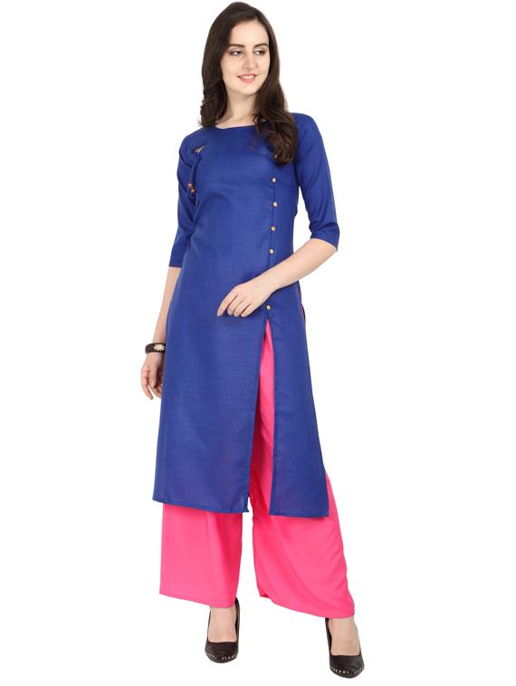 solid straight kurta - 18467845 - Zoom Image - 0