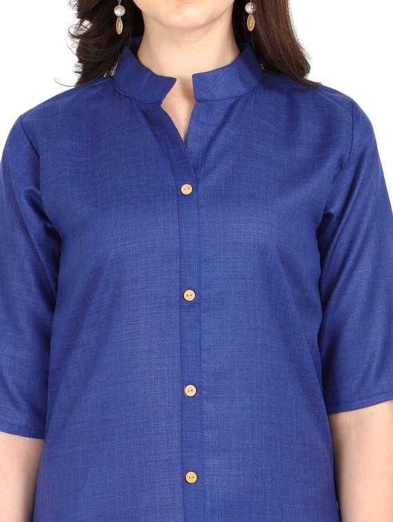 solid asymmetric kurta - 18467848 -  Standard Image - 3
