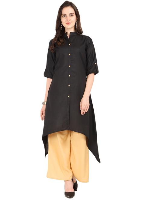 solid asymmetric kurta - 18467850 - Standard Image - 0
