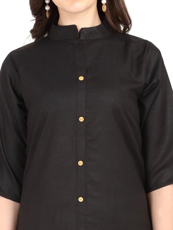 solid asymmetric kurta - 18467850 - Standard Image - 3