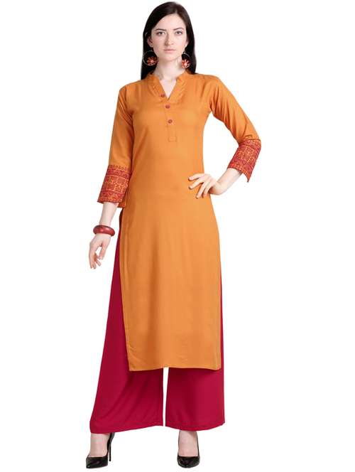 women embroidered straight kurta - 18467867 - Standard Image - 0