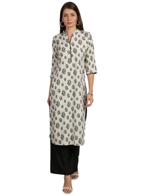printed straight kurta - 18467908 - Zoom Image - 0