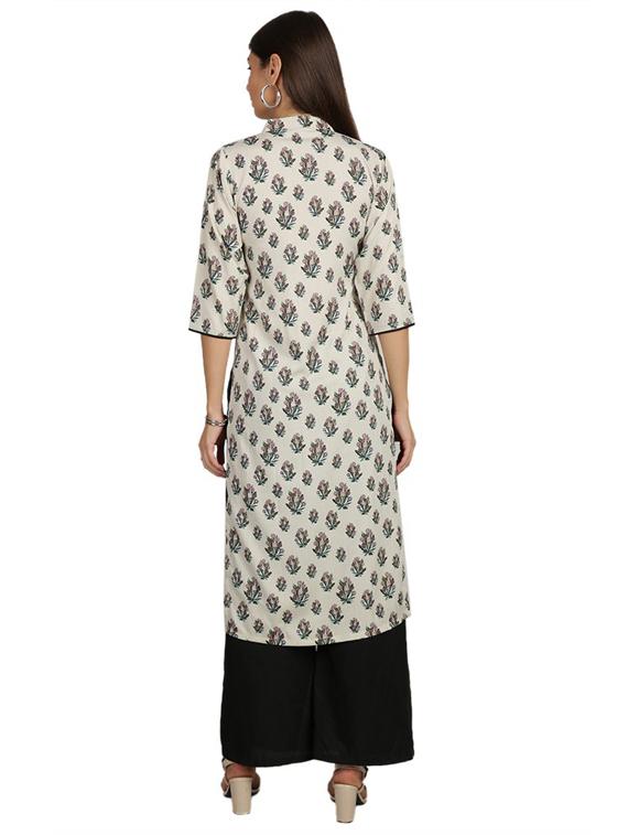 printed straight kurta - 18467908 - Standard Image - 3