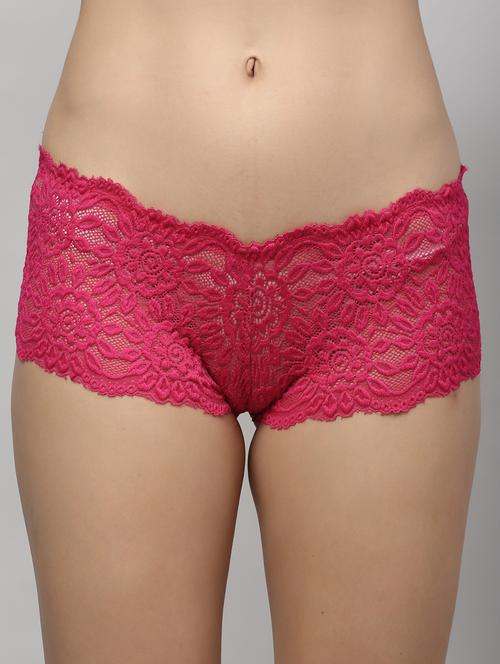 pink lace boy shorts panty - 18468102 - Standard Image - 0