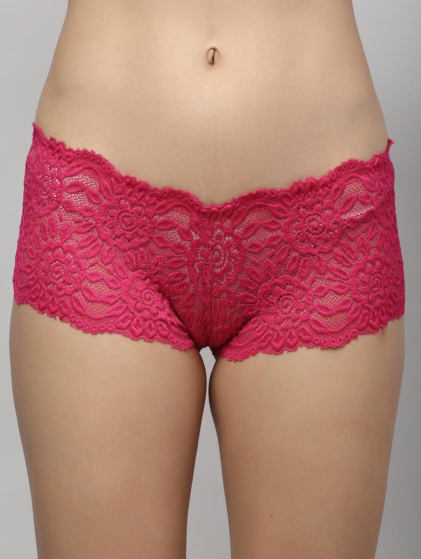 pink lace boy shorts panty - 18468102 - Zoom Image - 0