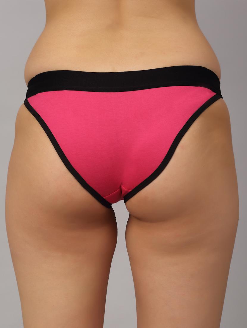 pink solid bikini panty - 18468109 - Standard Image - 3