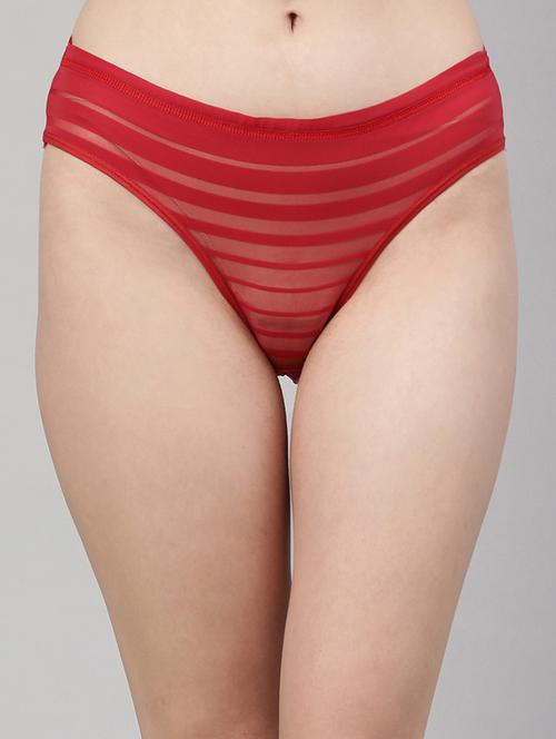 red sheer bikini panty - 18468139 - Standard Image - 0