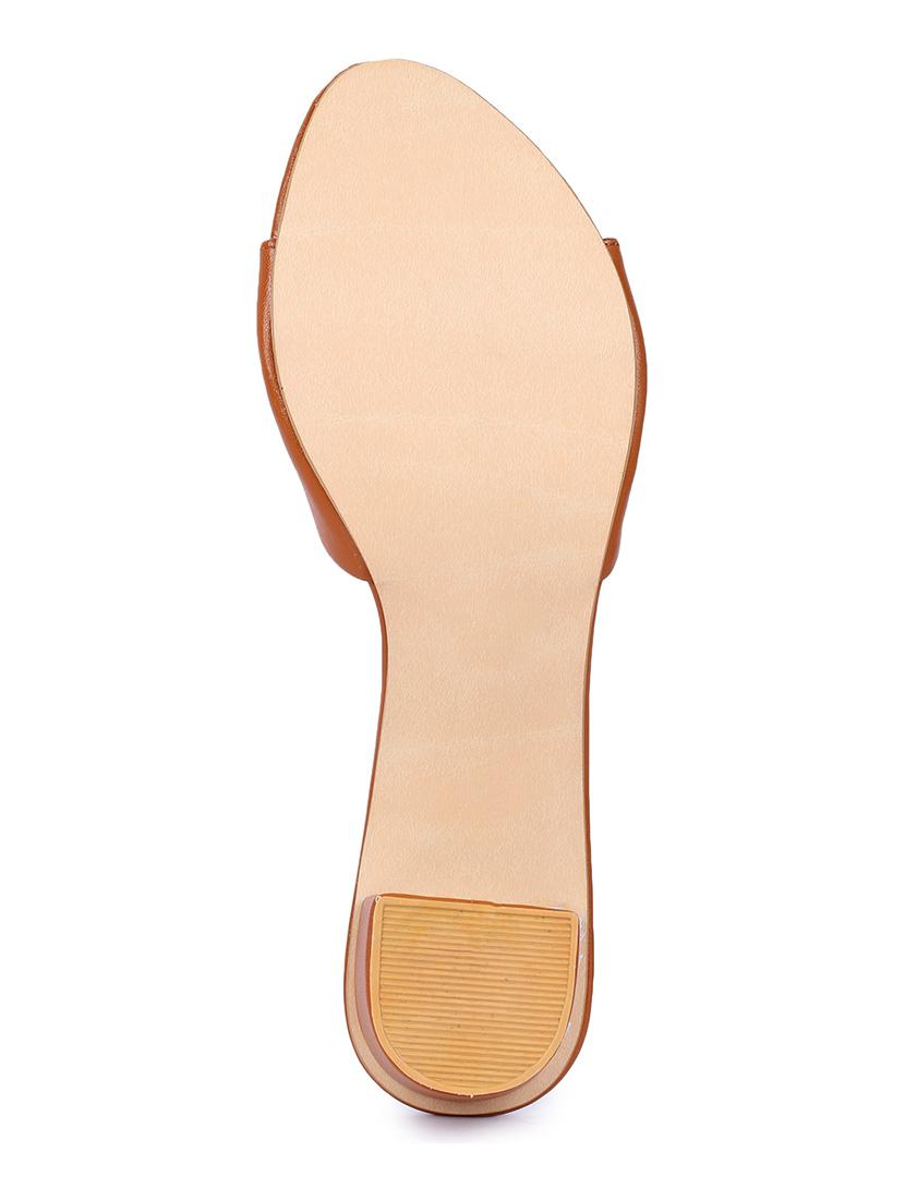 tan synthetic slip on sandals - 18468182 - Standard Image - 3
