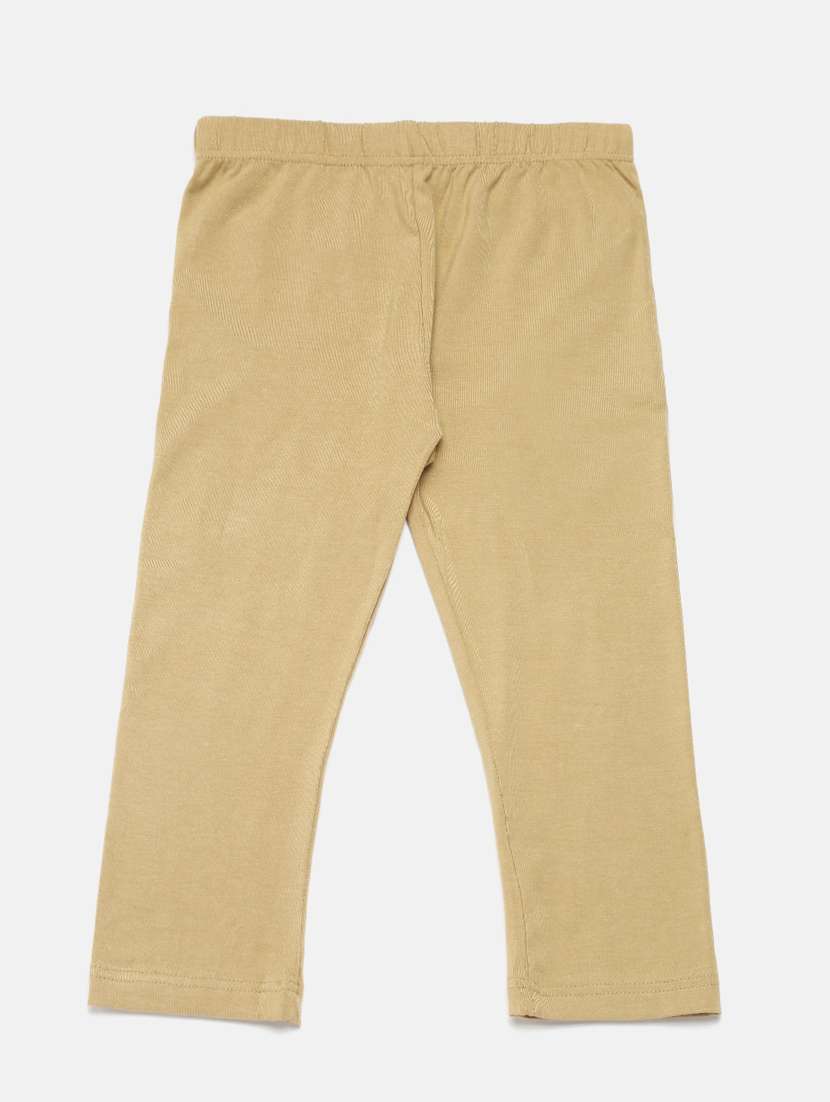 girls beige solid legging - 18468198 -  Zoom Image - 0