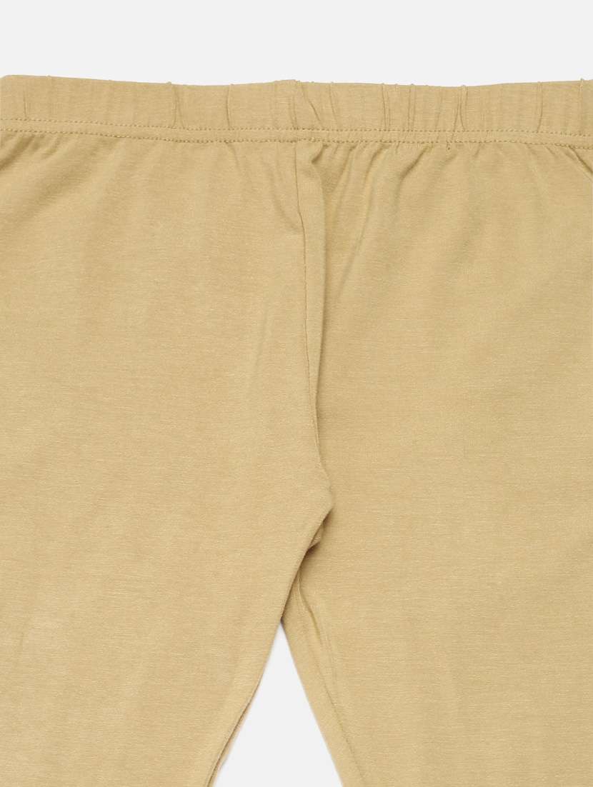 girls beige solid legging - 18468198 - Standard Image - 3