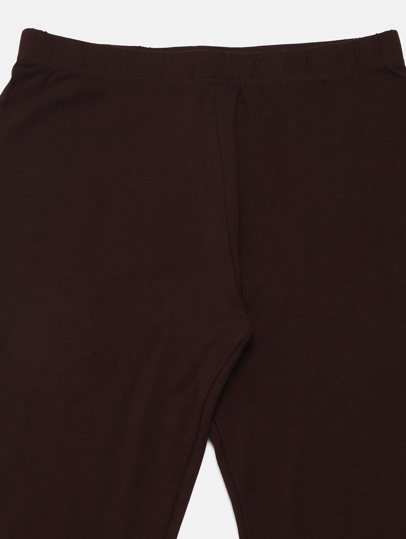 girls brown solid legging - 18468204 - Standard Image - 3