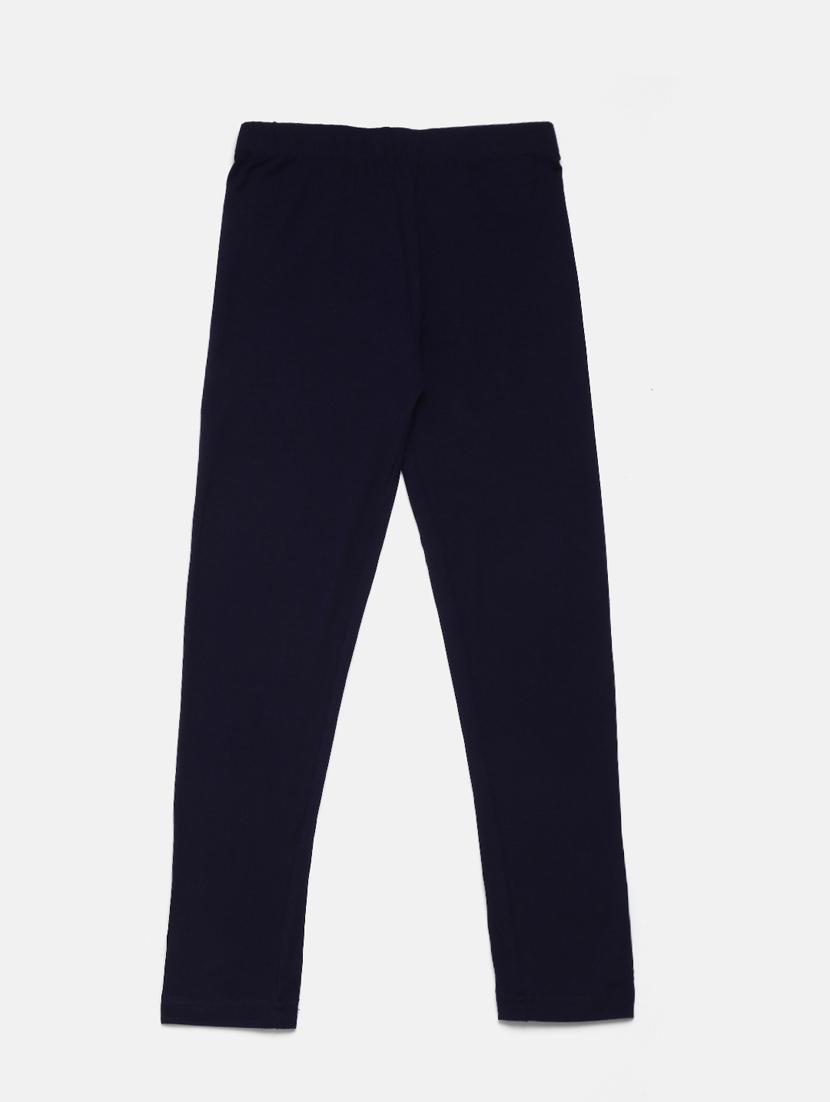 girls solid navy blue viscose legging - 18468206 - Zoom Image - 0