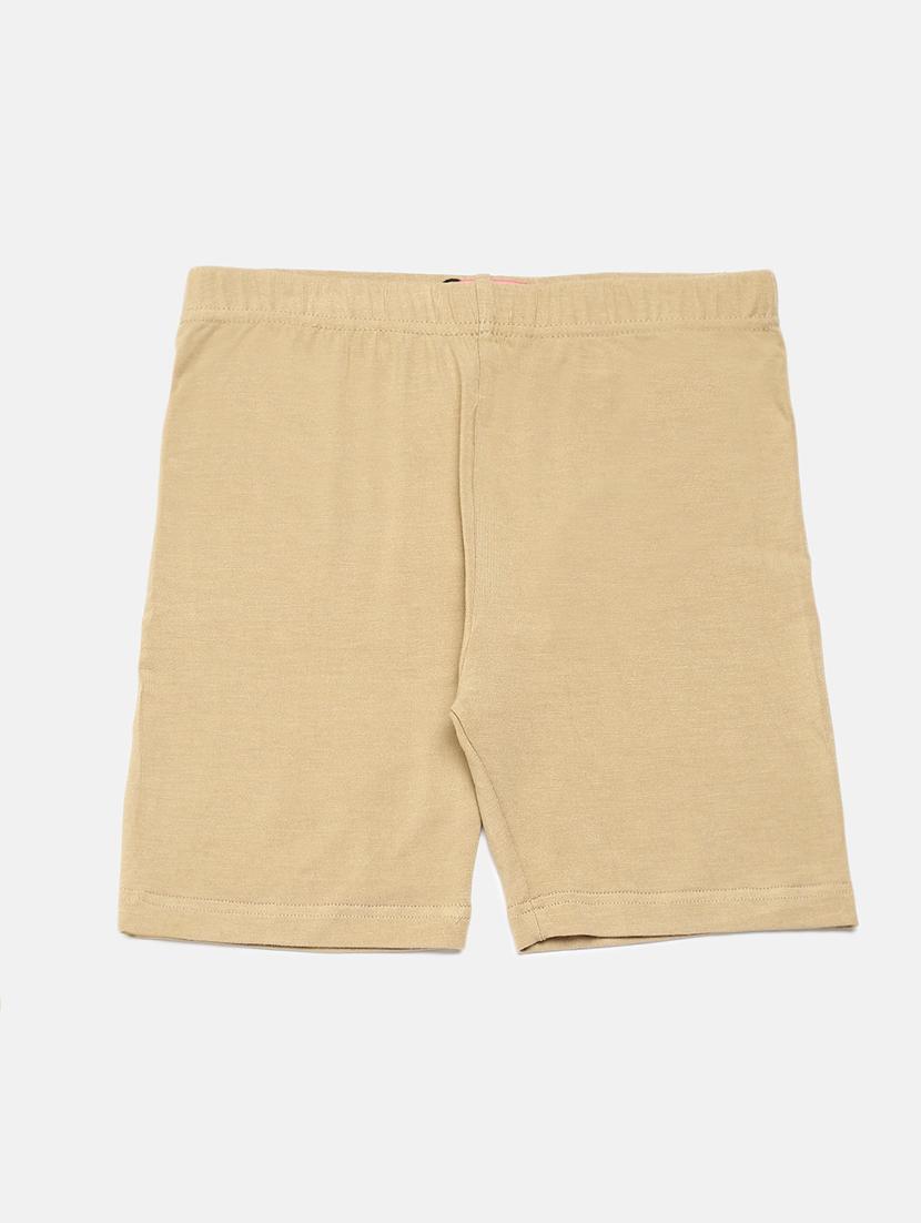 girls beige solid shorts - 18468221 - Zoom Image - 0