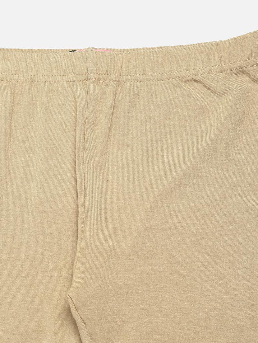 girls beige solid shorts - 18468221 - Standard Image - 3
