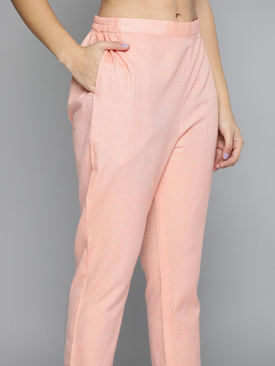 zari weaving printed kurta pant set - 18468280 - Standard Image - 3