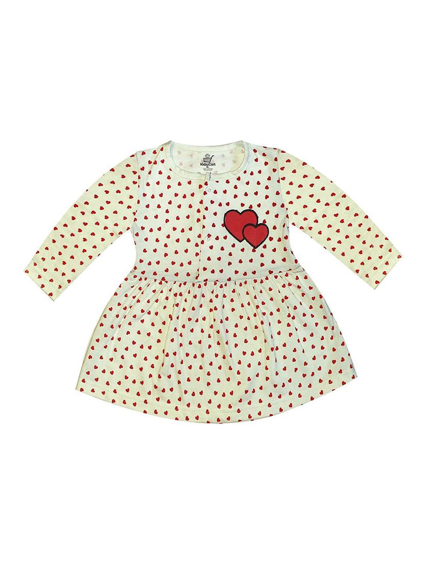 girls beige printed frock - 18468297 - Zoom Image - 0