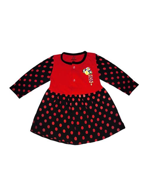 girls black printed frock - 18468299 - Standard Image - 0