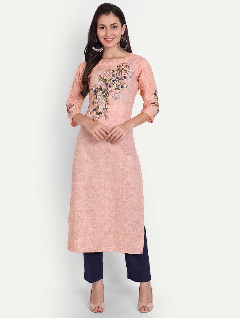 embroidered straight kurta