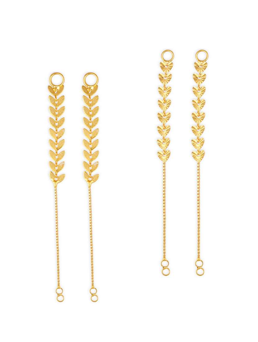 set of 2 gold plated single layer ear cuff earrings 