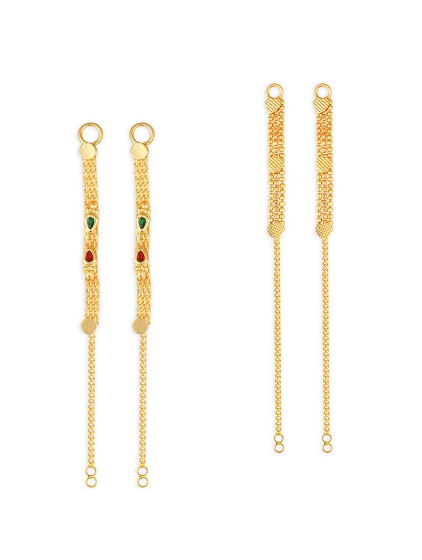 set of 2 gold plated single layer ear cuff earrings 