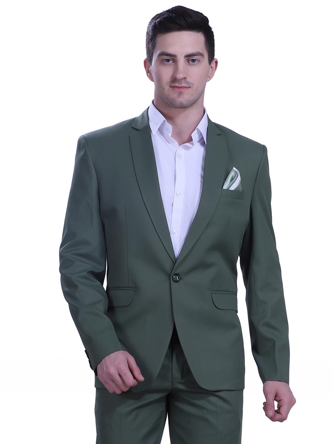green solid single breasted suit - 18469592 - Zoom Image - 0