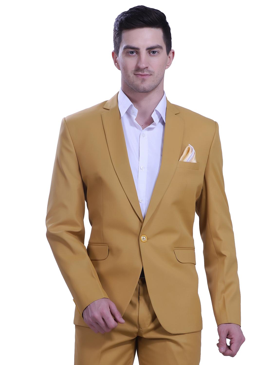 yellow solid single breasted suit - 18469598 - Zoom Image - 0