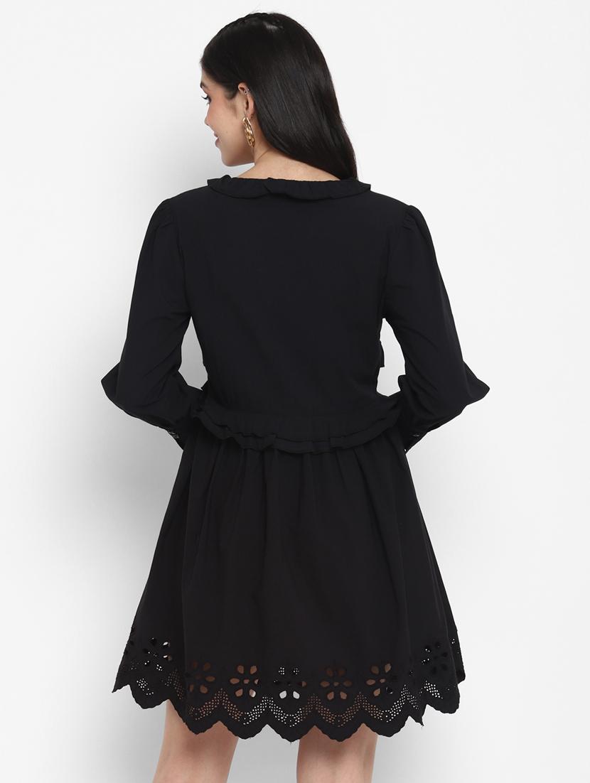 women's fit & flare solid dress - 18469642 - Standard Image - 3