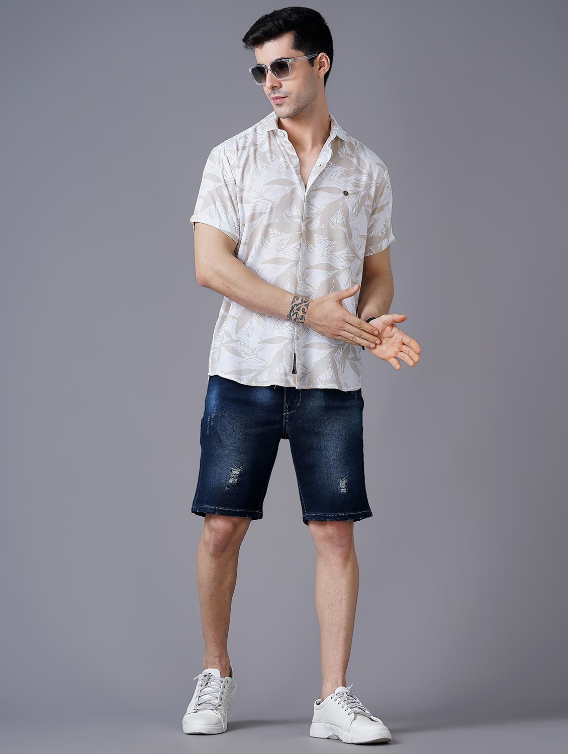 cream printed casual shirt - 18469818 - Standard Image - 3