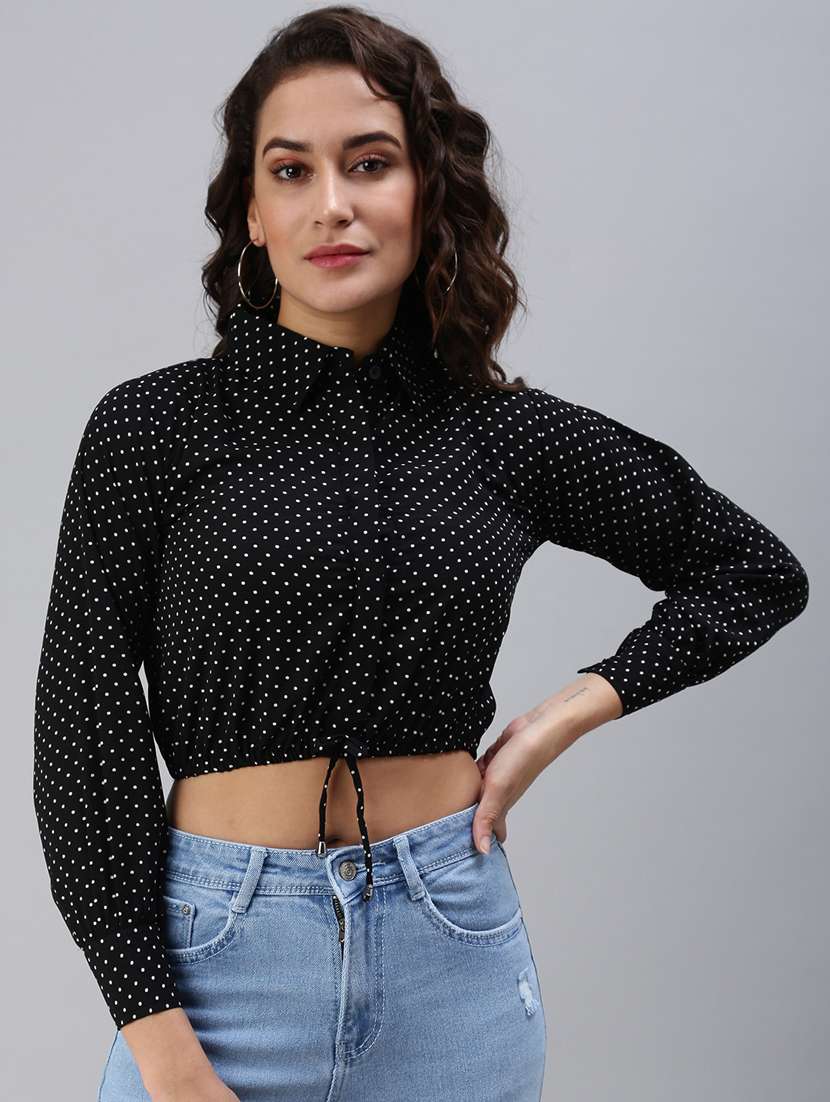 women's crop collared top - 18469844 - Zoom Image - 0