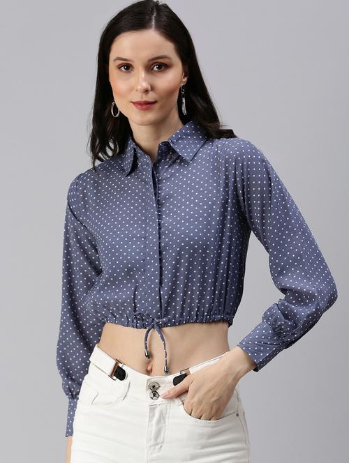 women's crop collared top - 18469845 -  Standard Image - 0