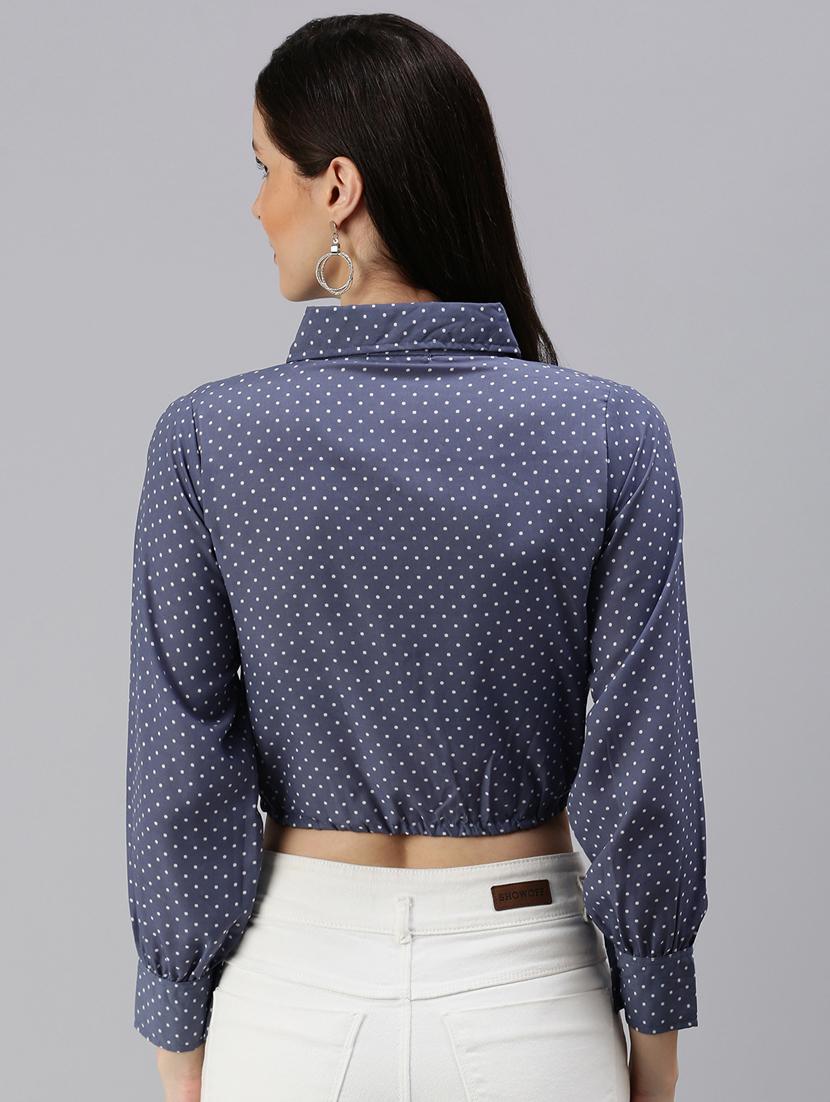 women's crop collared top - 18469845 -  Standard Image - 3