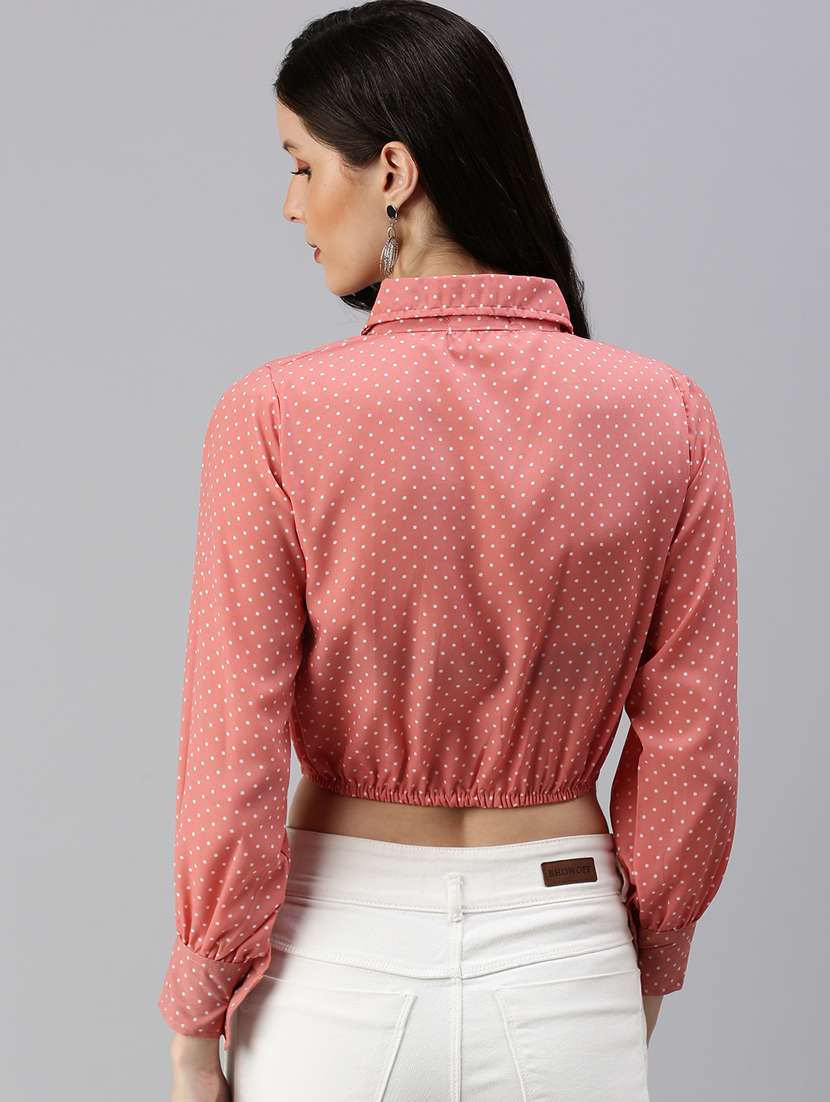 women's crop collared top - 18469846 - Standard Image - 3
