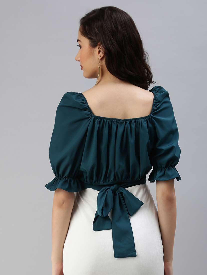 women's crop square neck top - 18469925 - Standard Image - 3