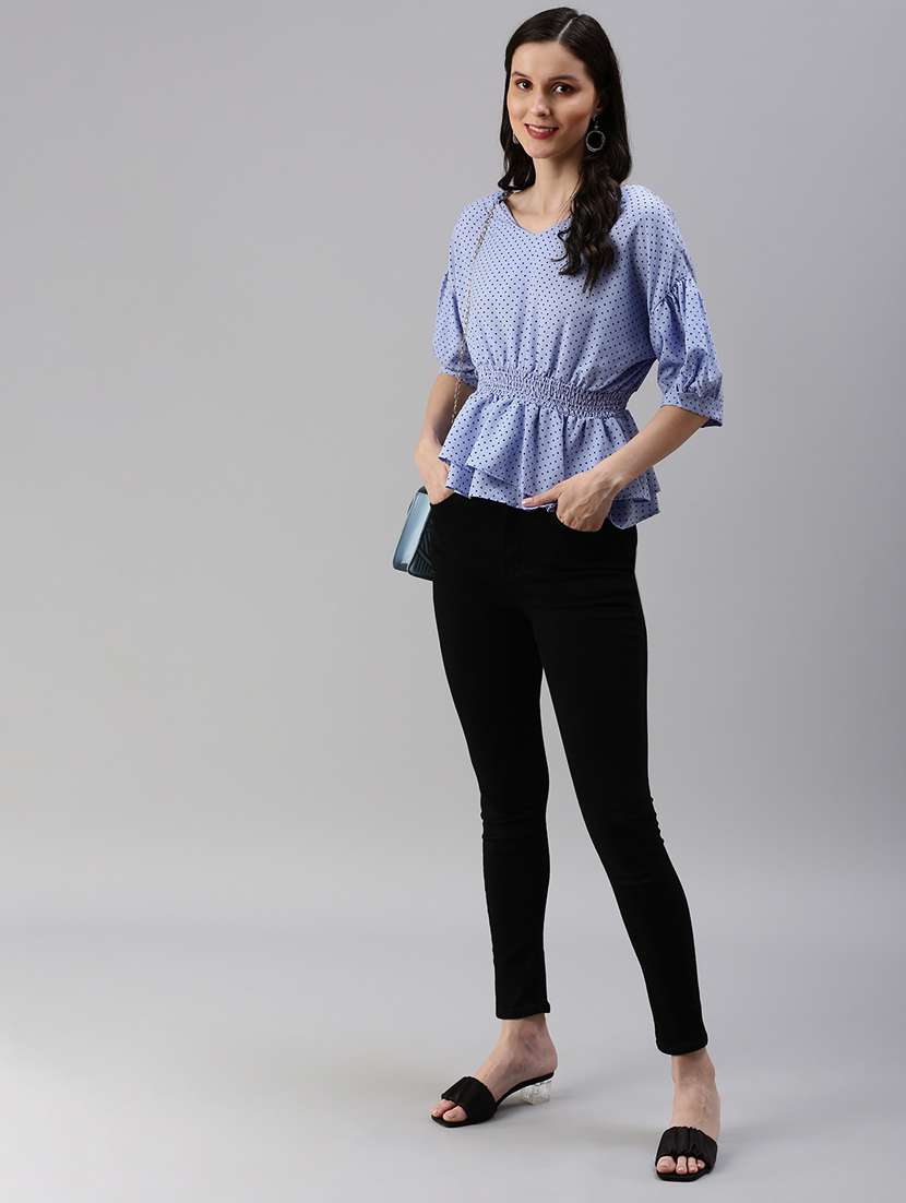 women's peplum v neck top - 18469946 -  Standard Image - 3