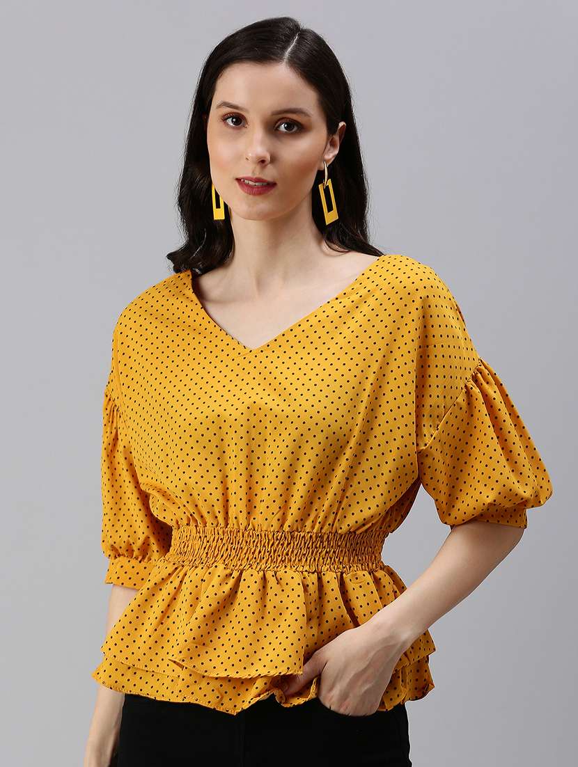 women's peplum v neck top