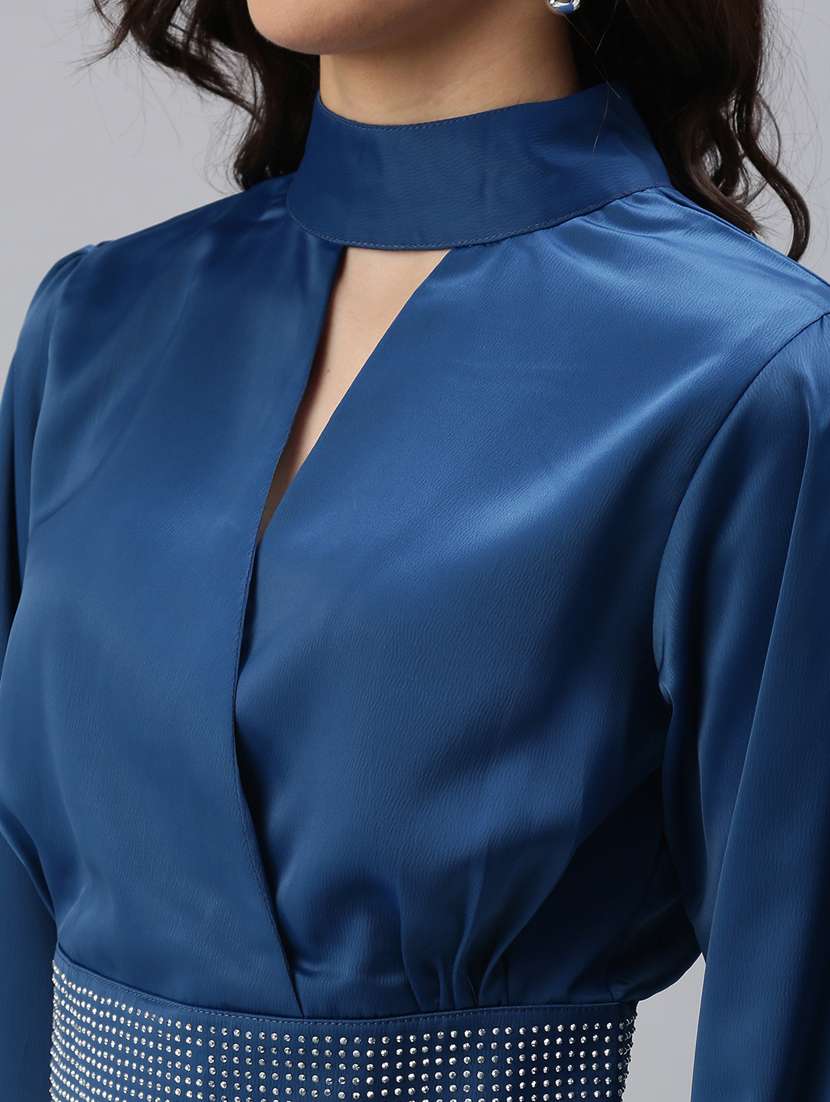 mock neck embellished crop top - 18469963 -  Standard Image - 3