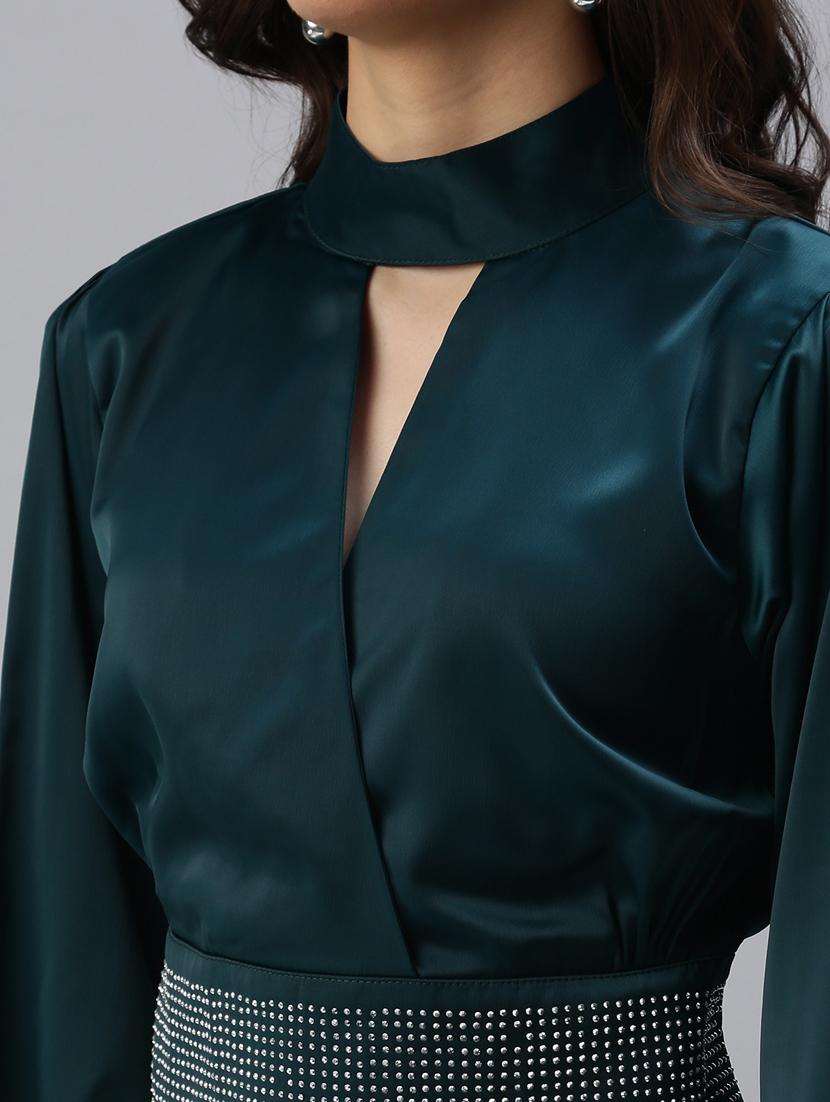 women's crop key hole neck top - 18469964 - Standard Image - 3