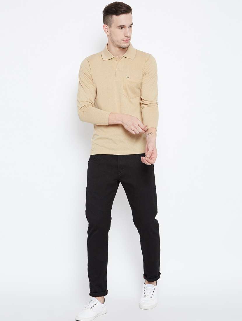 men beige regular fit polo t-shirt - 18470273 -  Standard Image - 3