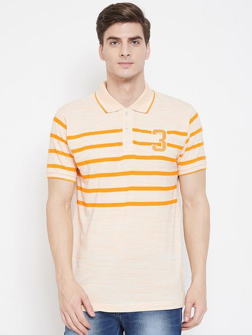 yellow striped polo t-shirt - 18470277 - Standard Image - 0