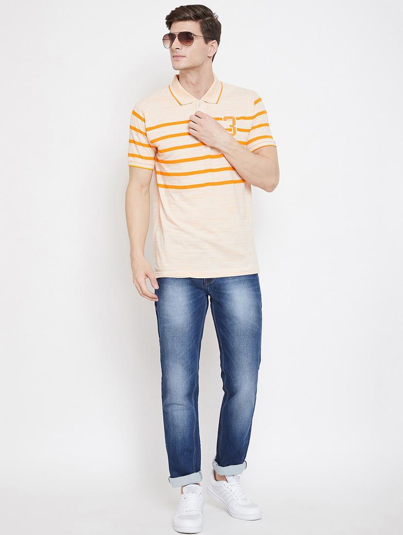 yellow striped polo t-shirt - 18470277 - Standard Image - 3