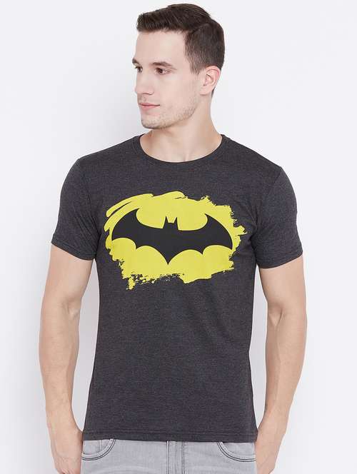 charcoal-grey chest-printed t-shirt - 18470283 - Standard Image - 0