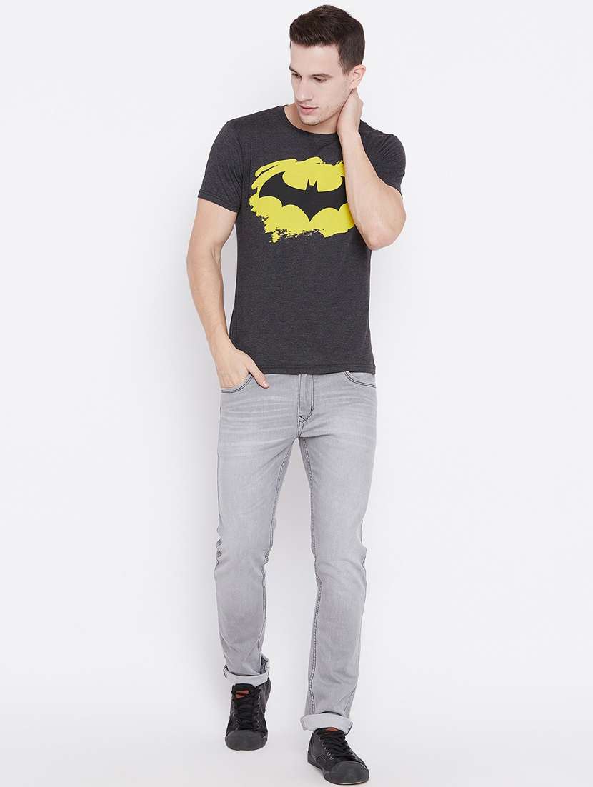 charcoal-grey chest-printed t-shirt - 18470283 - Standard Image - 3