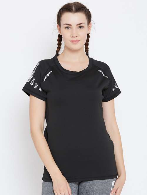 women's placement print round neck t-shirt - 18470286 - Standard Image - 0