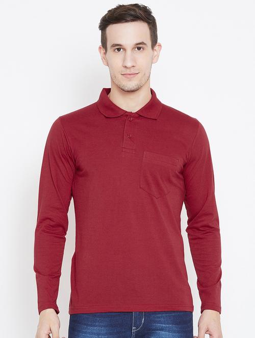 red solid polo t-shirt - 18470301 -  Standard Image - 0