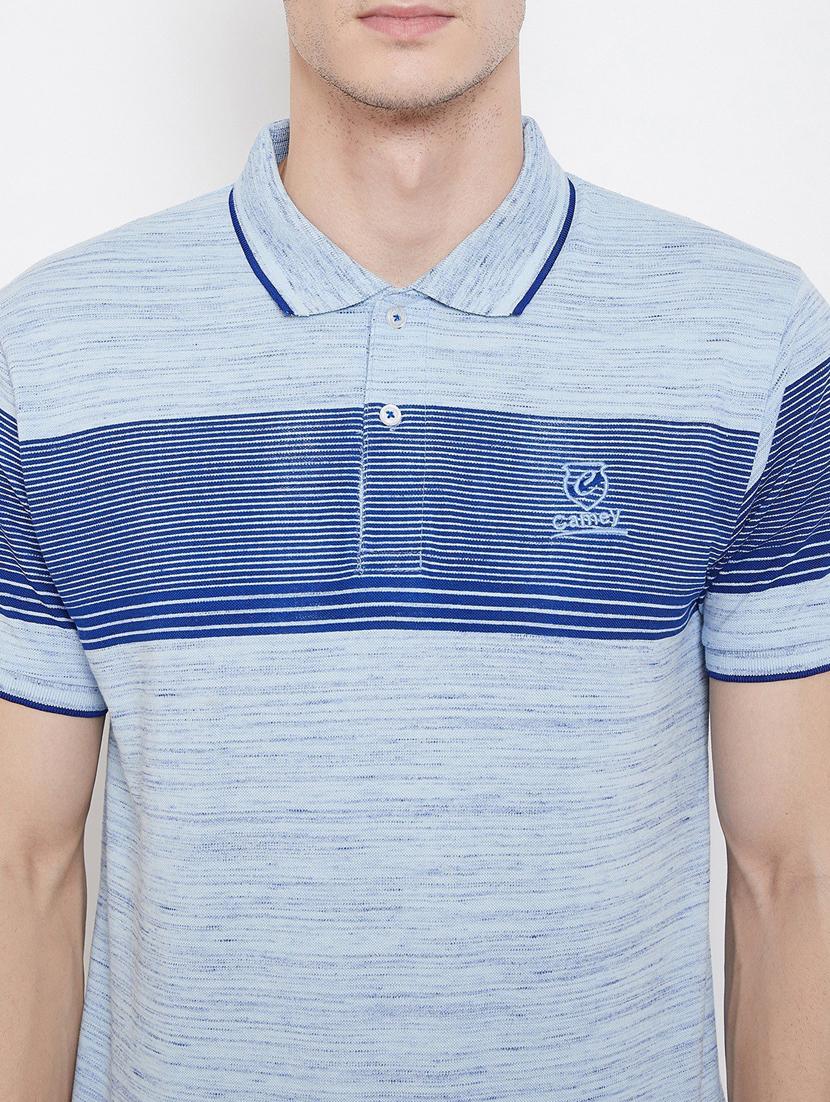 navy-blue chest-printed polo t-shirt - 18470303 - Standard Image - 3
