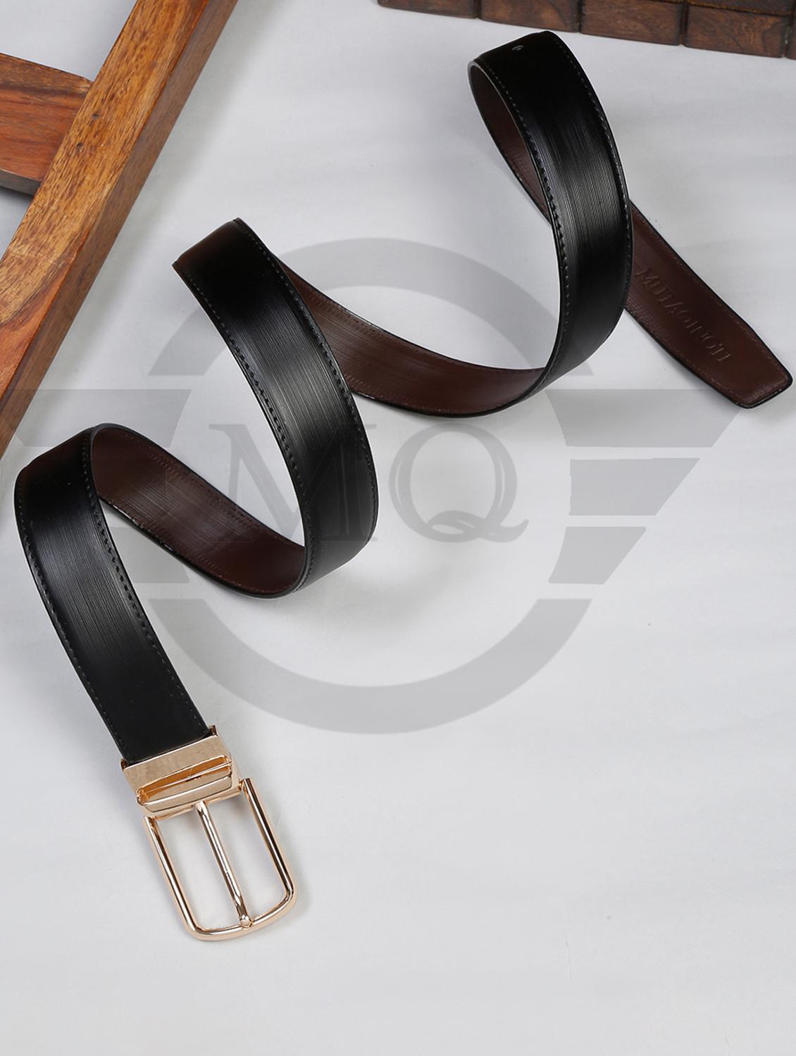 ripped black leather belt