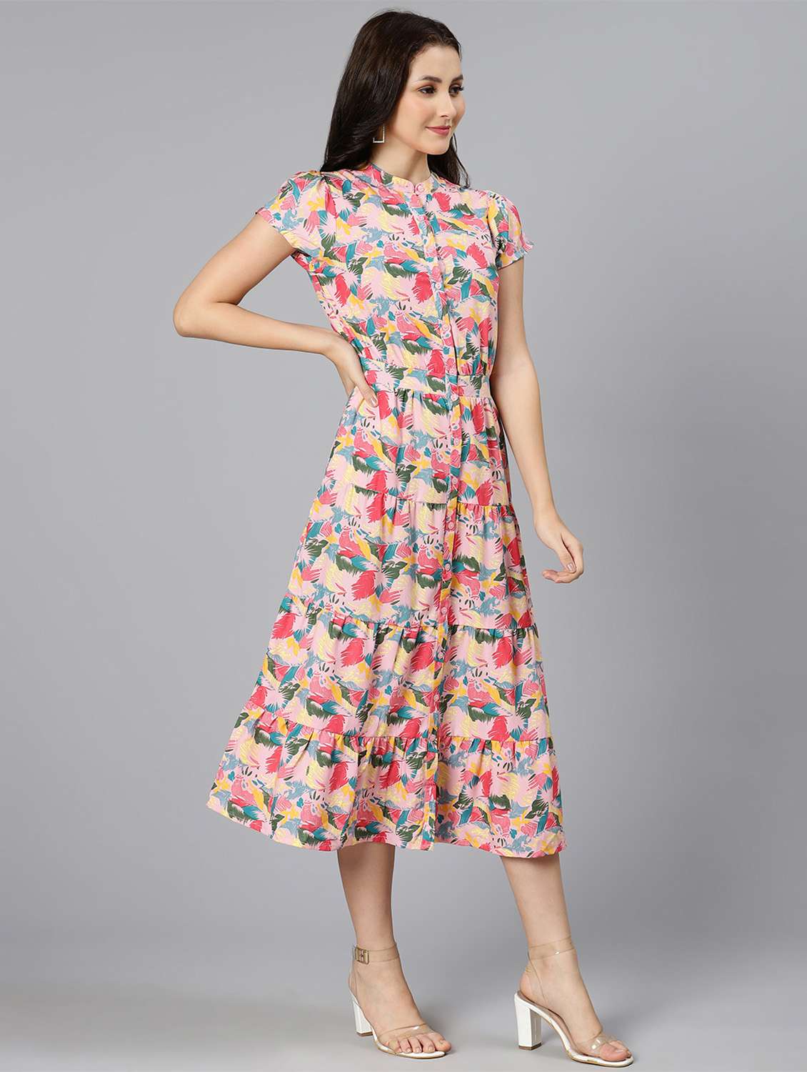 women's  leaf print dress - 18471034 -  Standard Image - 3