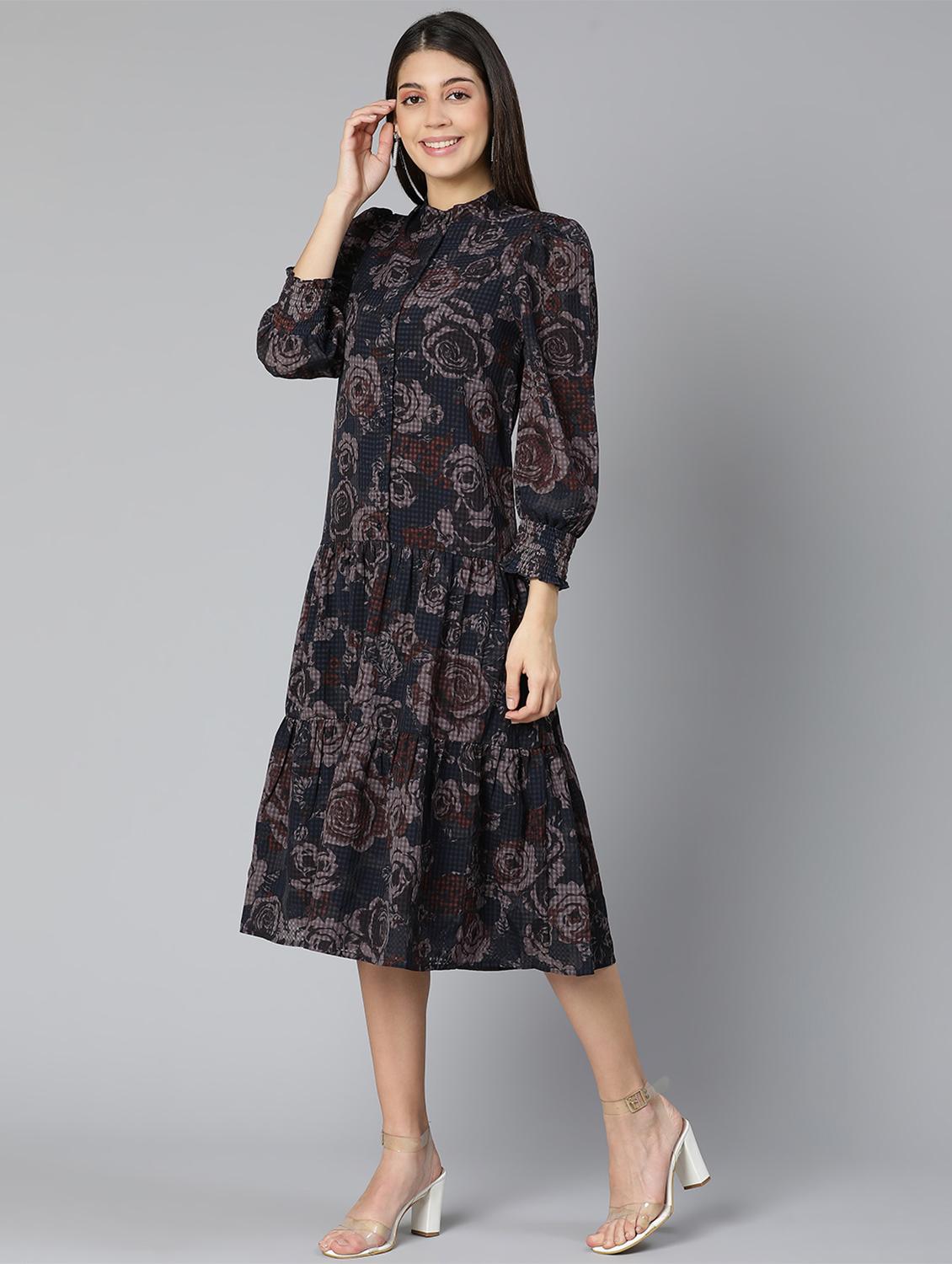 floral print fit & flare dress - 18471039 - Standard Image - 3